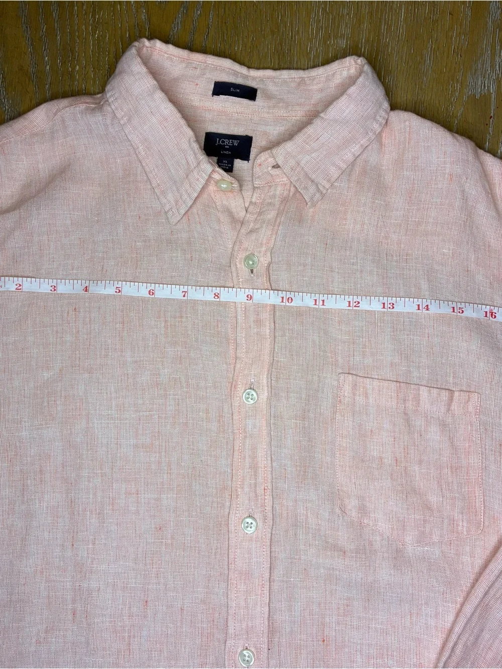 J. Crew Men's Light Pink Linen Button-Down Shirt